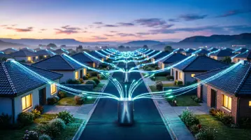 Fibre optic lines connecting homes in a South African suburb