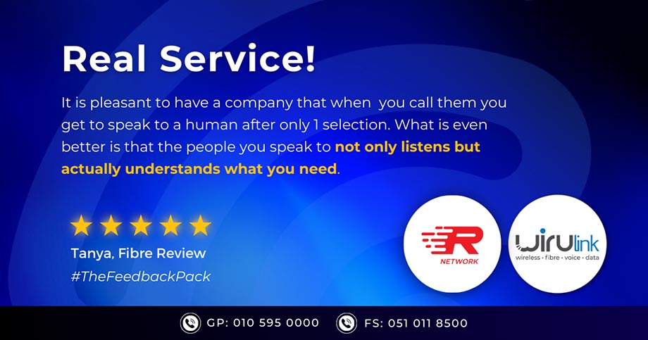 WIRUlink customer service review from a satisfied home fibre user..